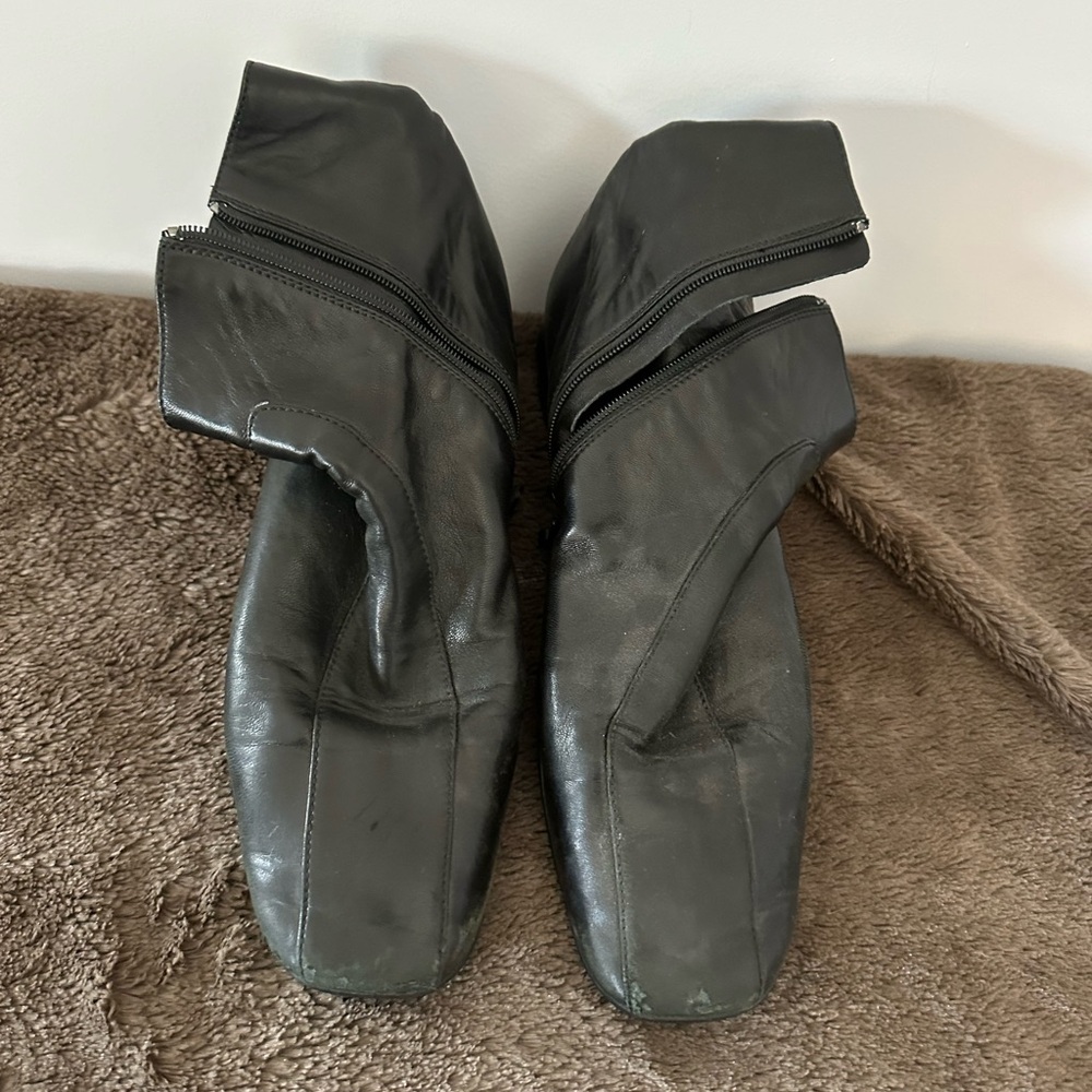 Prada Black Leather Booties